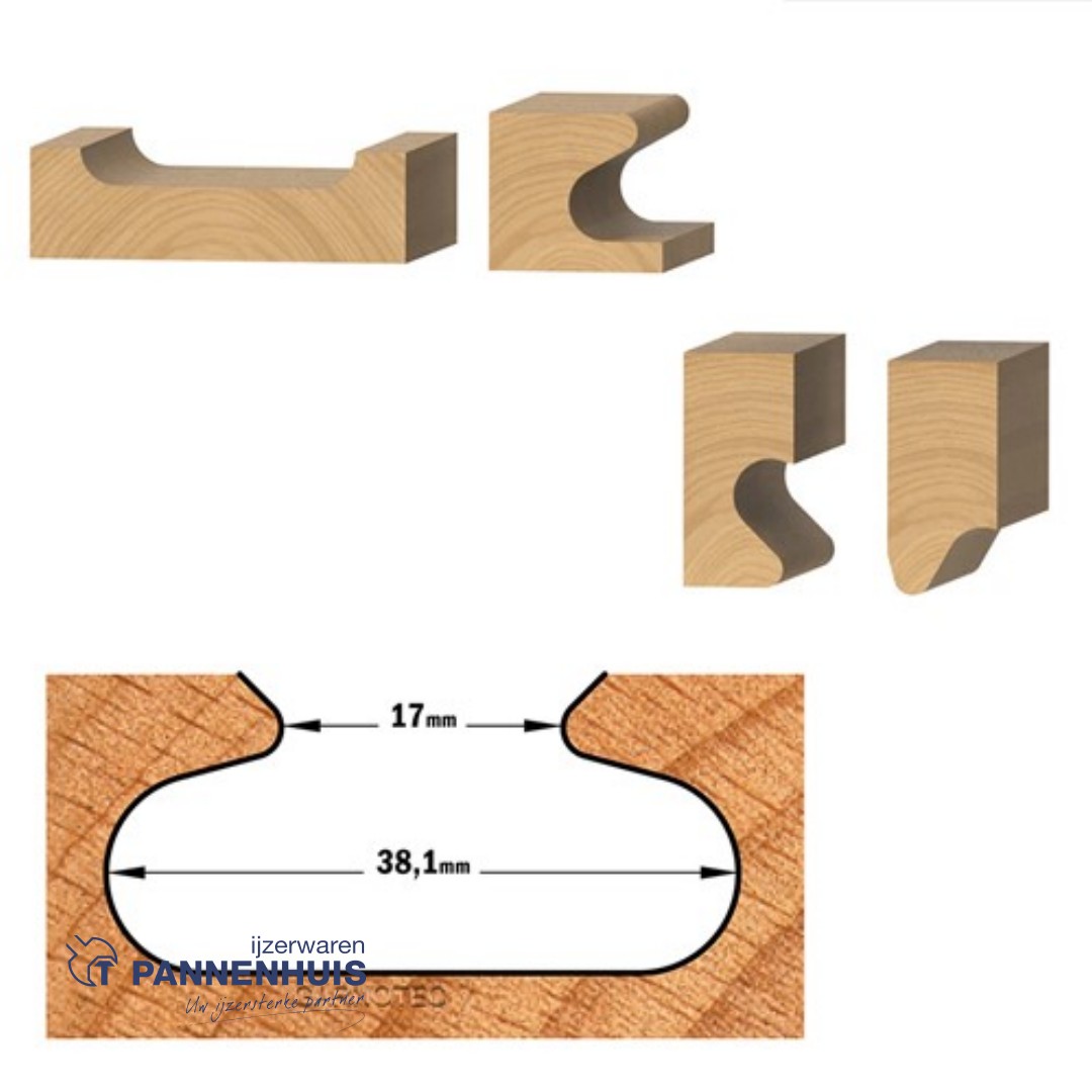 CMT Handgreepfrees, HW D=38,1 x 20,7mm R=6 L=55,5 S=8 Z2 - Afbeelding 3