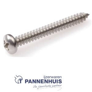 Plaatschroef RVS-A2 cilinderkop phillips 6,30x19 (100st)