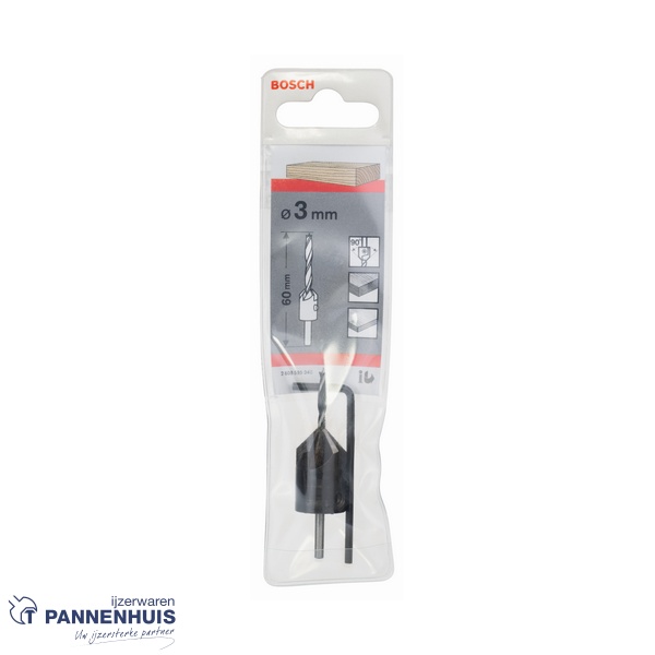 Bosch Houtspiraalboor + Verzinkboor 3x30x60 - Afbeelding 2