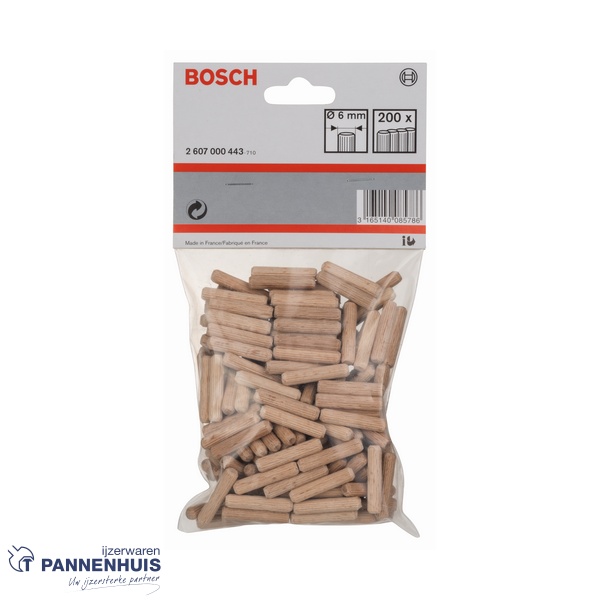 Bosch Houten deuvel gegroefd 6 x 30 mm 200x - Afbeelding 2