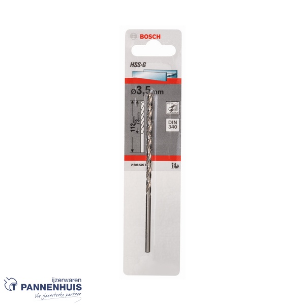 Bosch Metaalboor HSS-G, DIN 340, 3,5 x 73 x 112 mm - Afbeelding 2