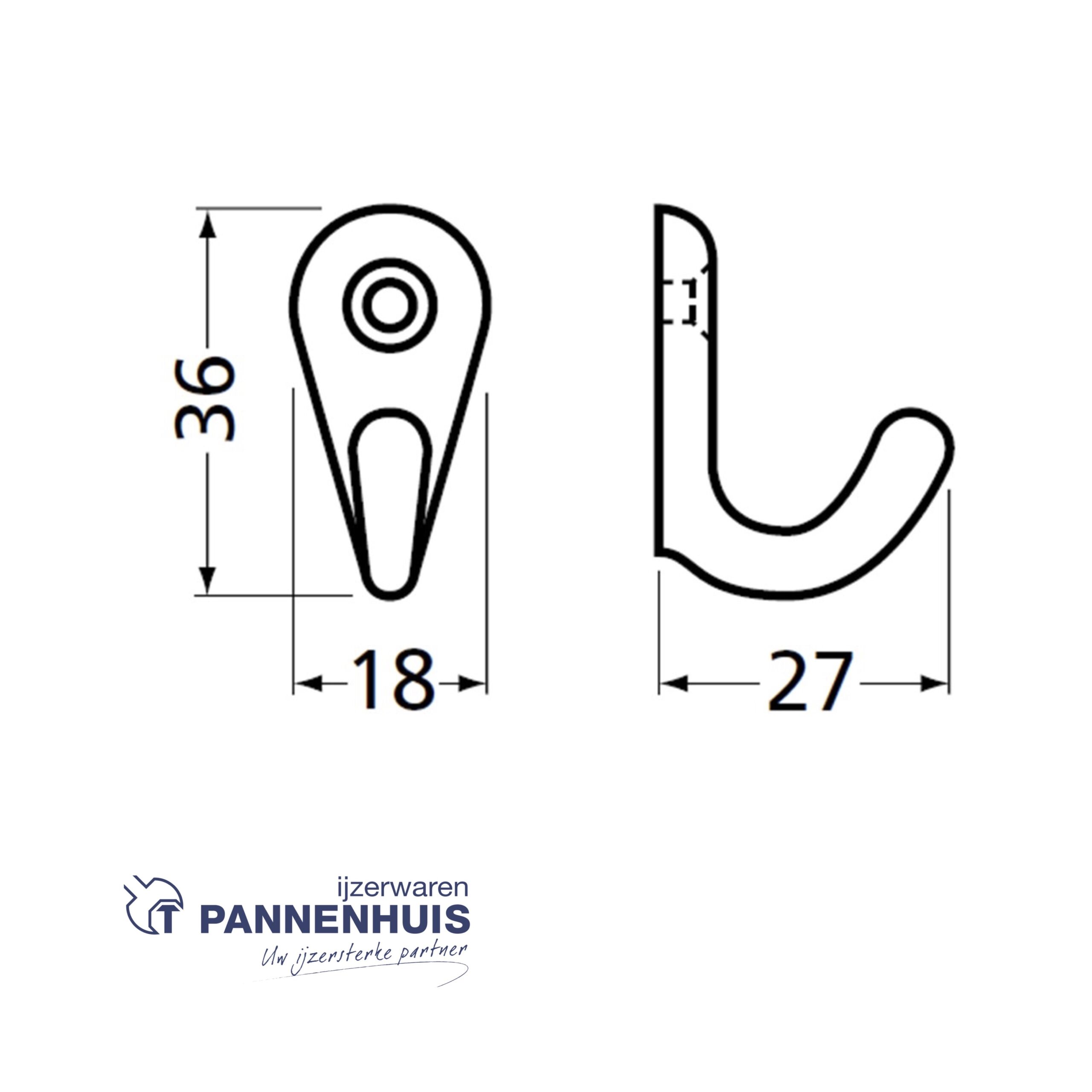 Handdoekhaak zwart - Afbeelding 2