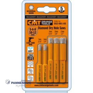 CMT Set gatzagen voor extreem harde materialen D=5 6 8 10 12mm