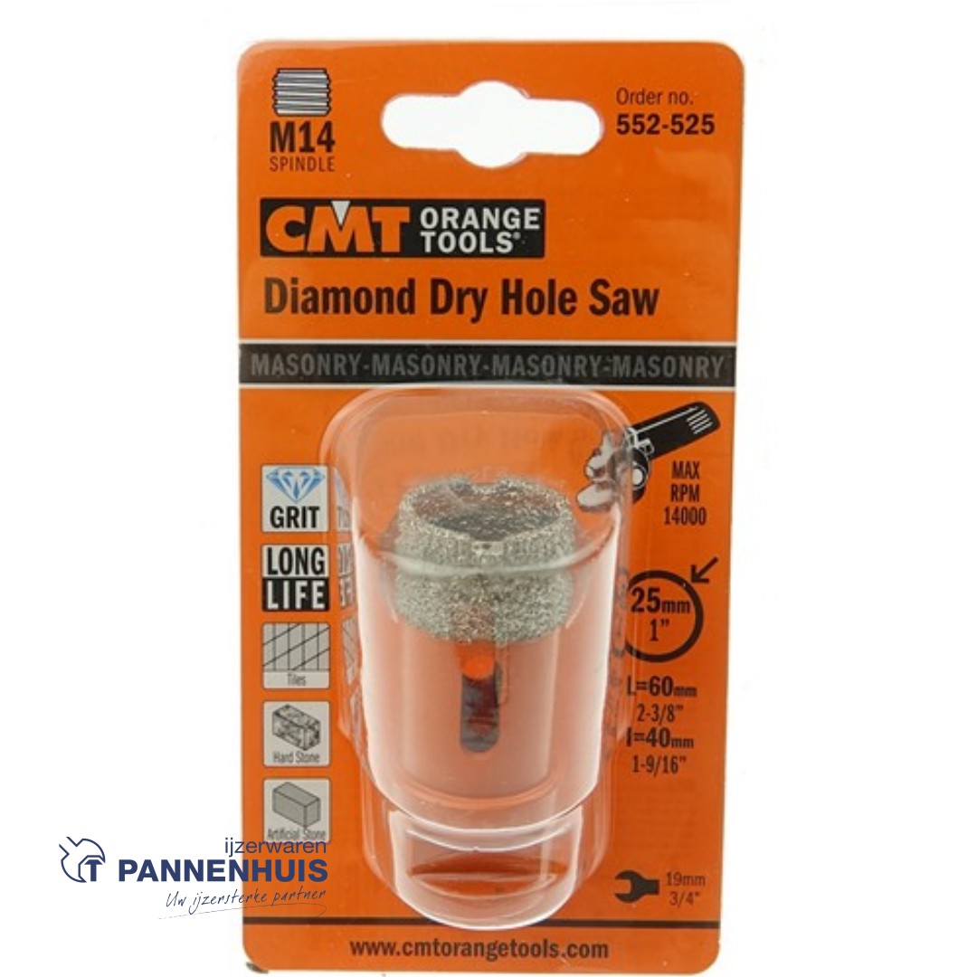 CMT Gatzaag voor extreem harde materialen D=25mm M14 - Afbeelding 3
