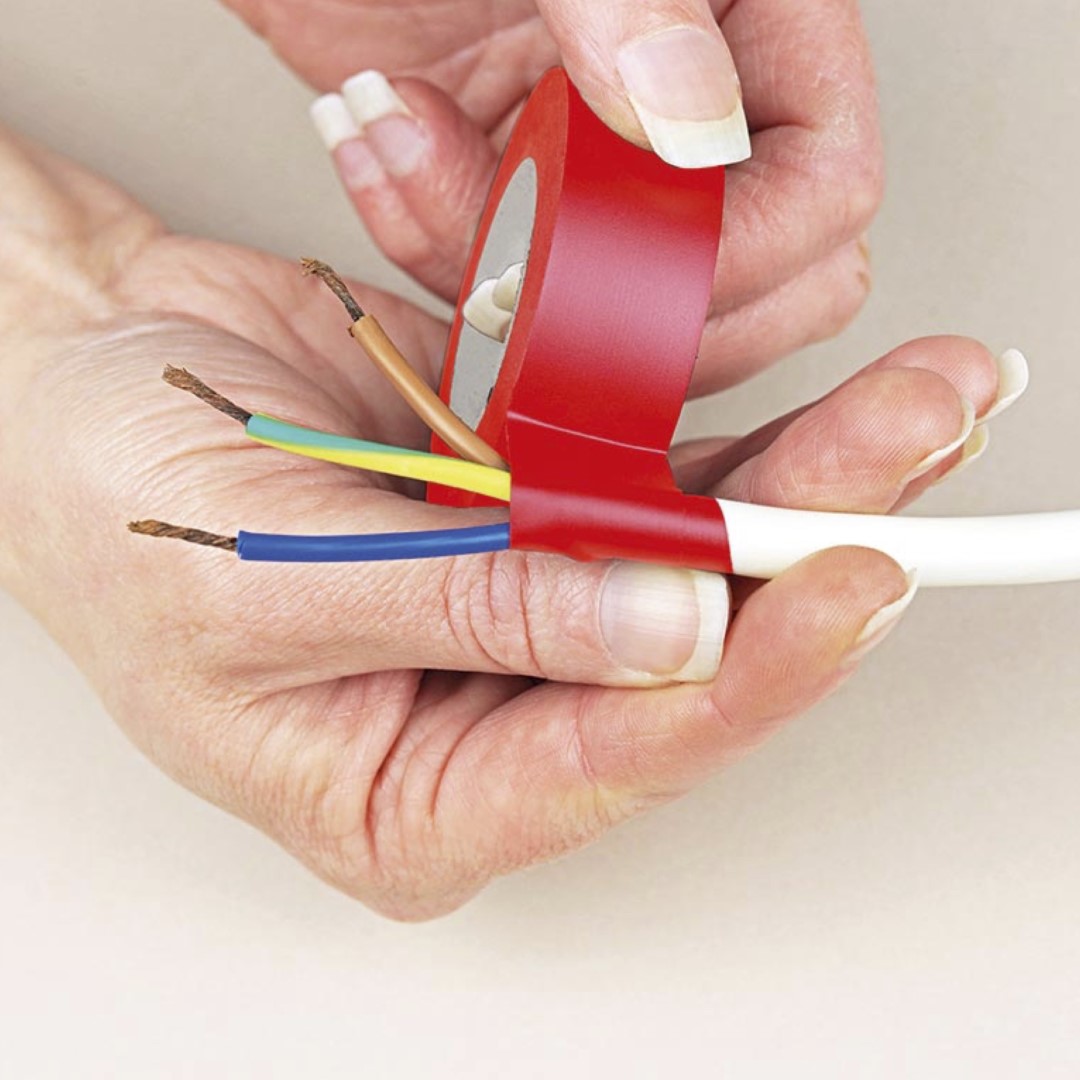 Isolatietape rood 19 mm x 10 m - Afbeelding 2