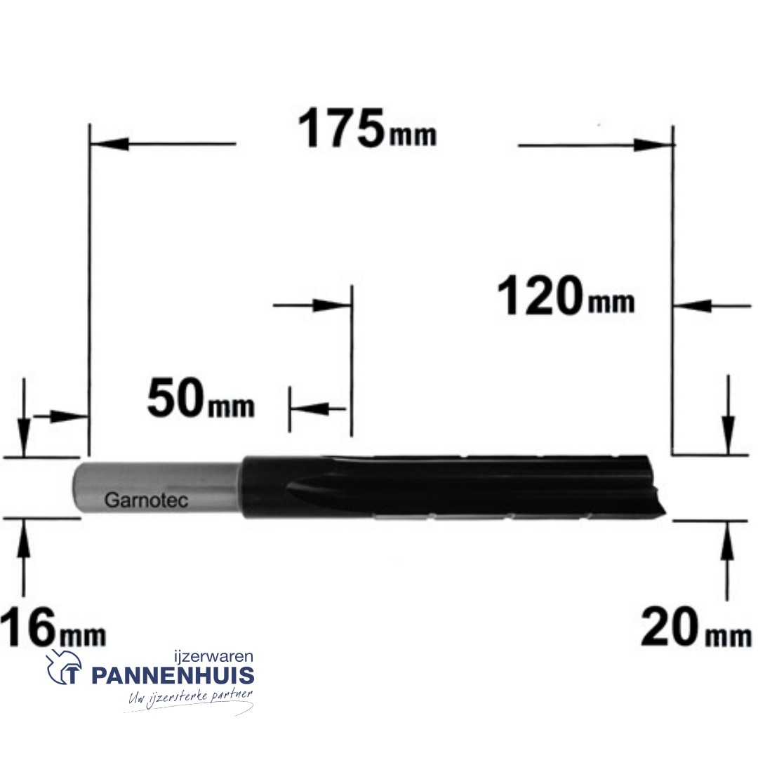 langgatboor 20mm schacht 16/50mm rechts - Afbeelding 2