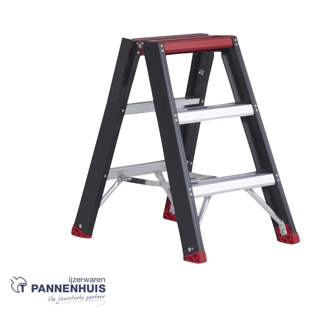 Altrex Taurus dubbele trapladder 2x3 - 70cm - 5,8kg zwart