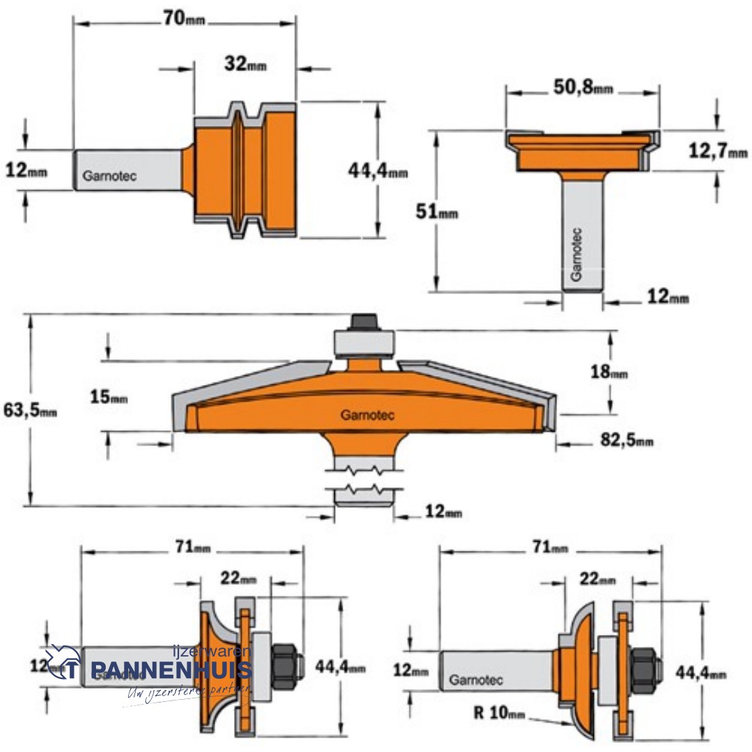 CMT Complete CMT Keukenfrezenset profiel B HW S=12mm Z2 - Afbeelding 2
