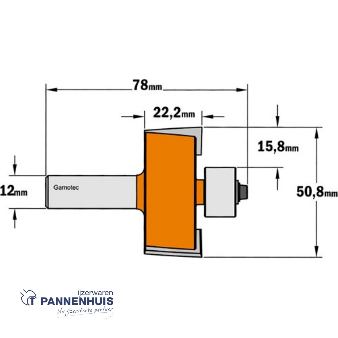 CMT Set rabatfrees + 15 aanloopringen HW D=50,8 x 22mm L=78 S=12 Z2 - Afbeelding 2