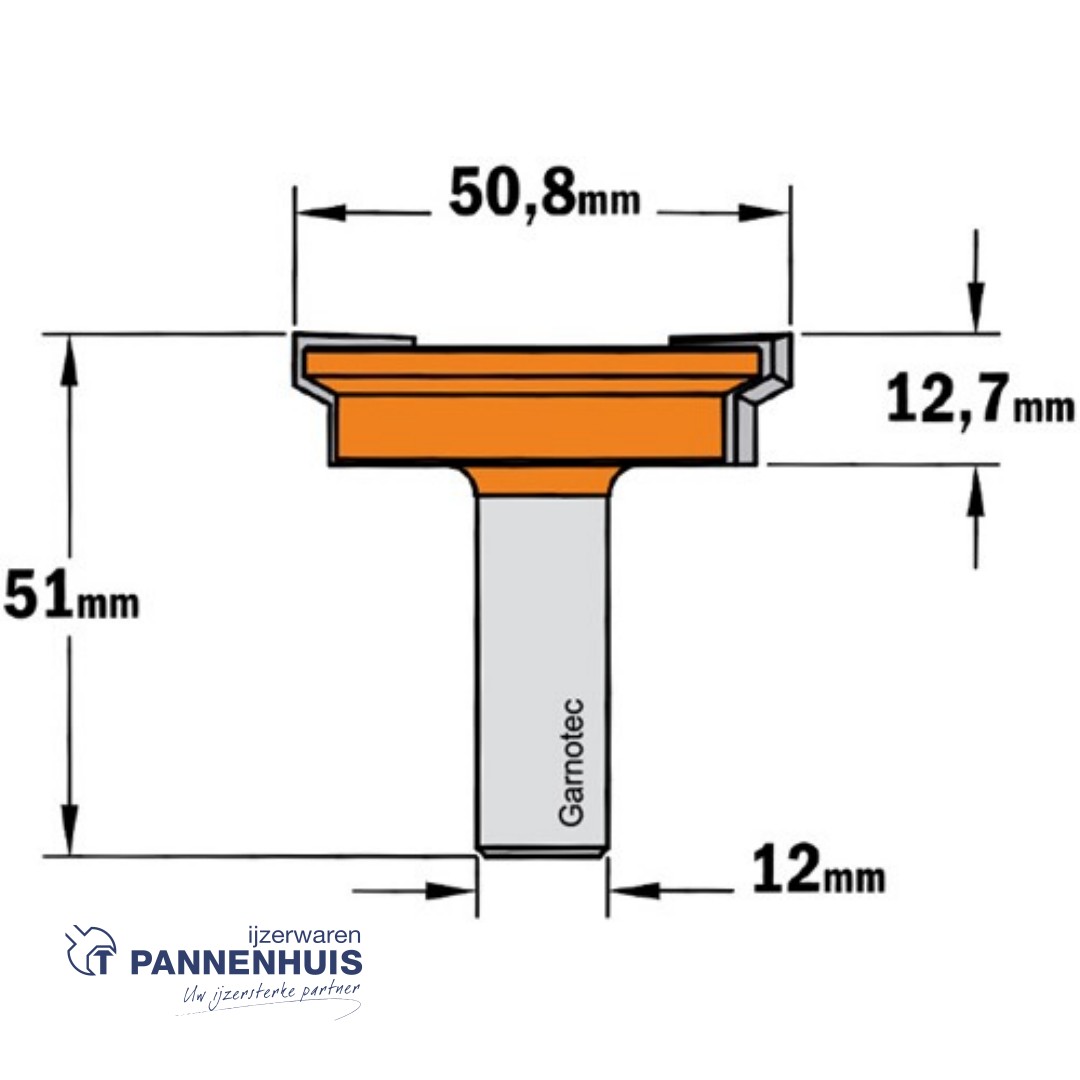 CMT Ladenfrees HW D=50,8 x 12,7mm L=51 S=12 Z2 - Afbeelding 2