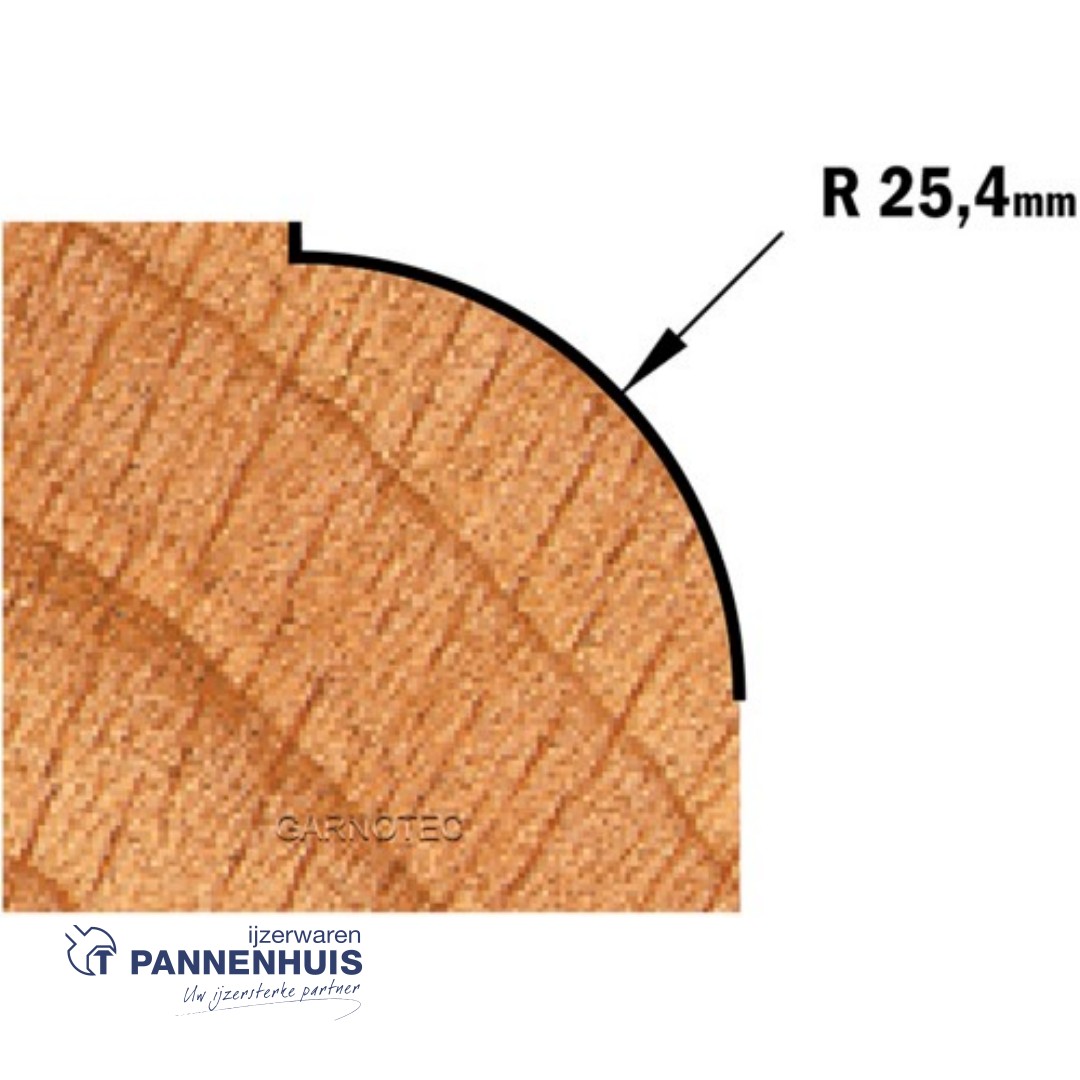 CMT Holle radiusfrees zonder opstaande kant, HW D=63,5 x 33.3mm R=25,4 L=81 S=12 Z2 - Afbeelding 3