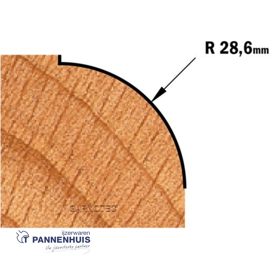 CMT Holle radiusfrees zonder opstaande kant, HW D=76,2 x 38.1mm R=28,6 L=89 S=12 Z2 - Afbeelding 3