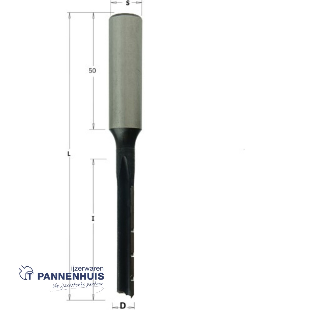 langgatboor 8mm schacht 16/50mm links