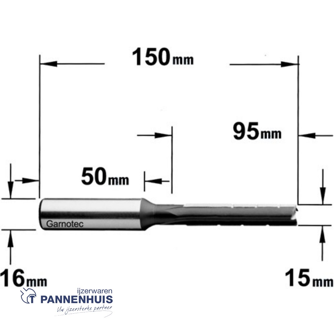 langgatboor 15mm schacht 16/50mm links - Afbeelding 2