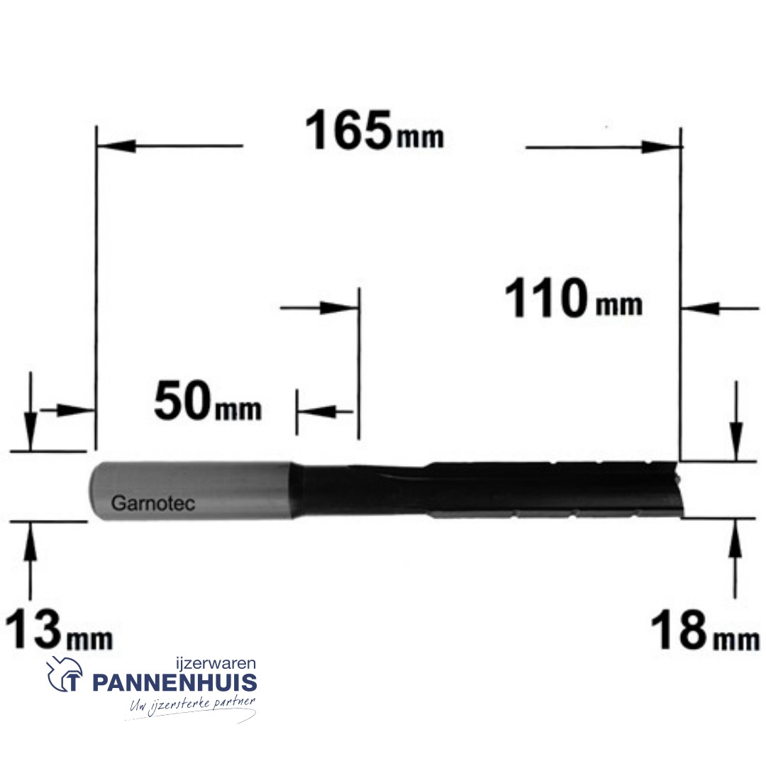langgatboor 18mm schacht 13/50mm rechts - Afbeelding 2