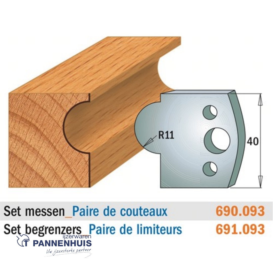 CMT Profielmessen I=40x4mm 2 stuks nr.093
