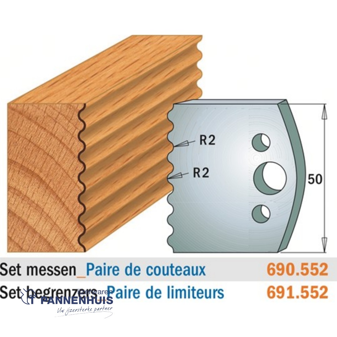 CMT Profielmessen I=50x4mm 2 stuks nr.552