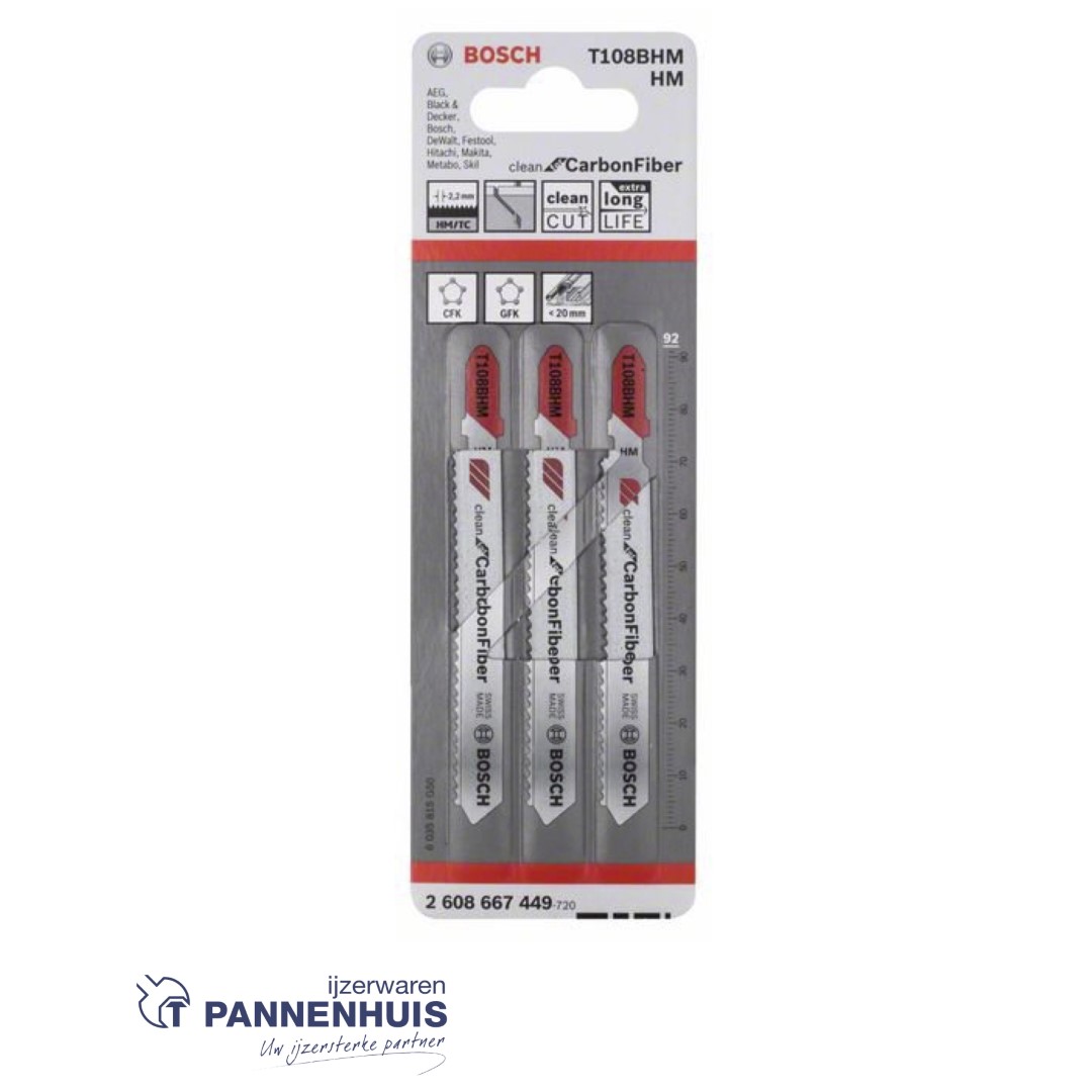 Bosch Decoupeerzaagblad T108 BHM Clean for Carbon Fiber 3x - Afbeelding 2