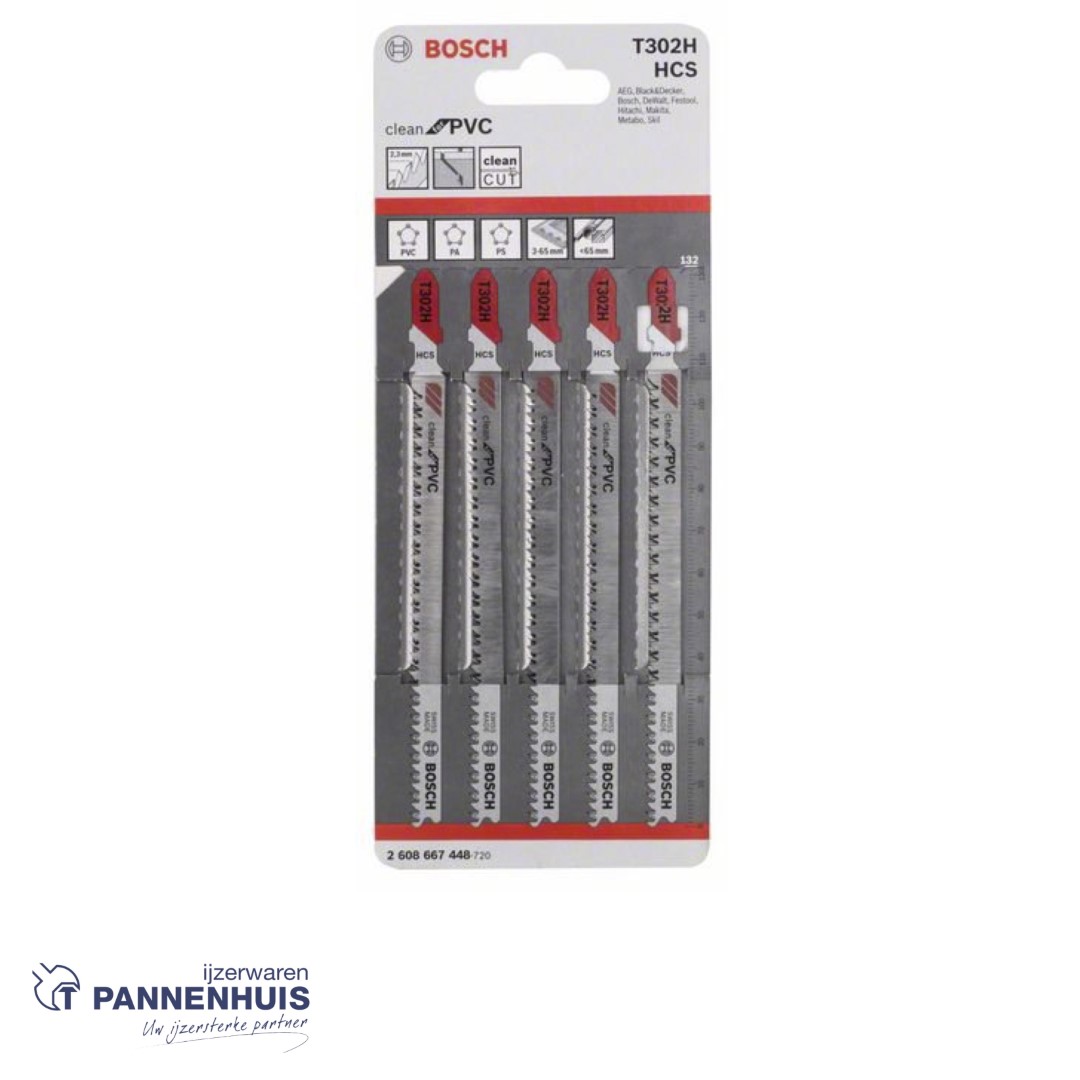 Bosch Decoupeerzaagblad T302 H Clean for PVC 5x