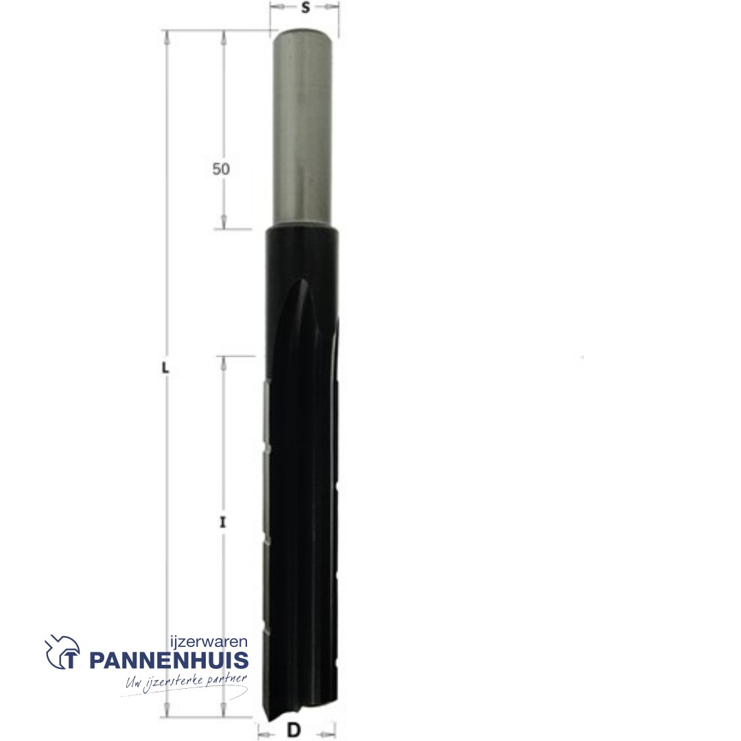 CMT Langgatboor, rechts D=22mm I=125mm LT=180mm S=16x50mm Z2 RH (rechtsdraaiend) HL
