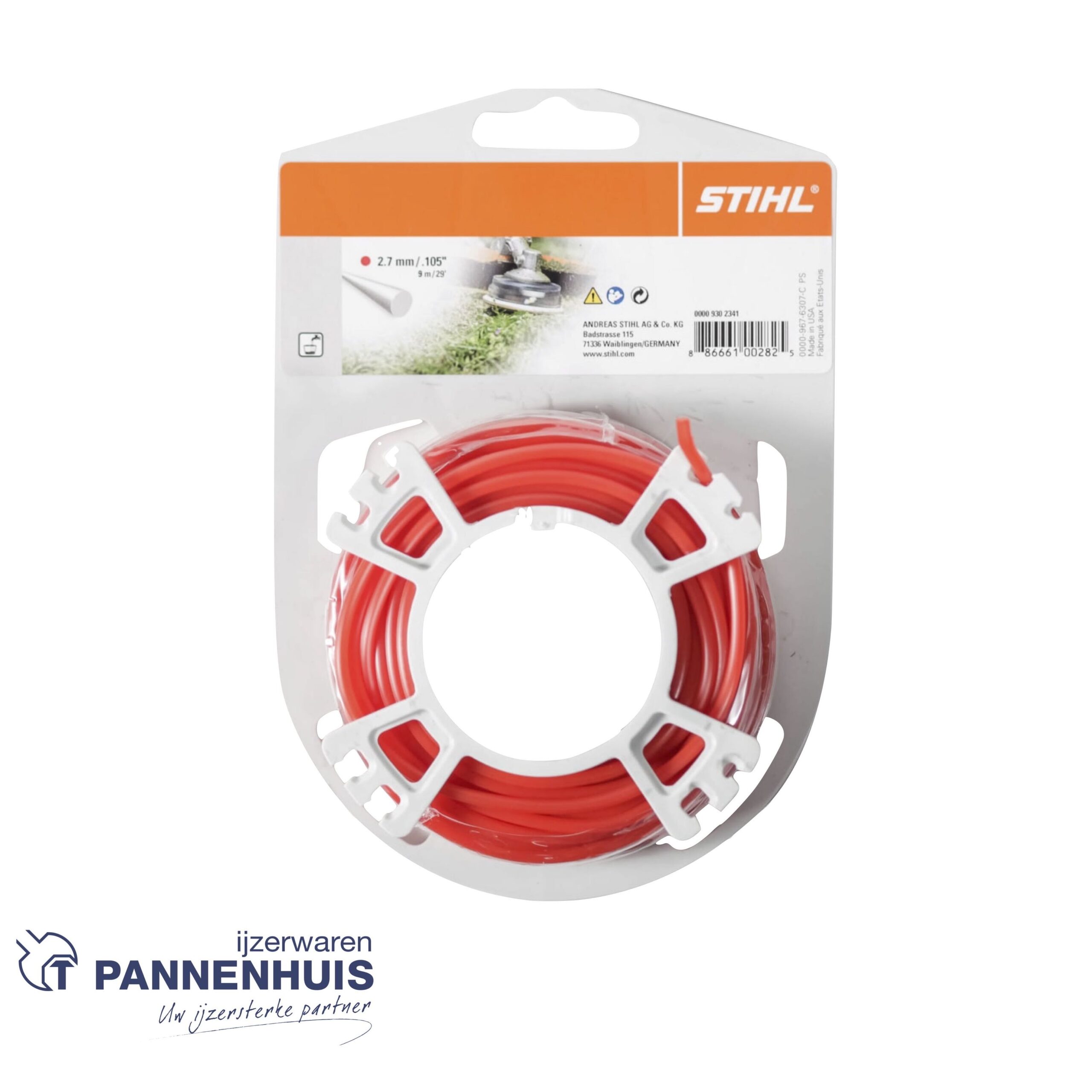 Stihl Maaidraad rond Ø 2,7 mm x 9,0 m rood