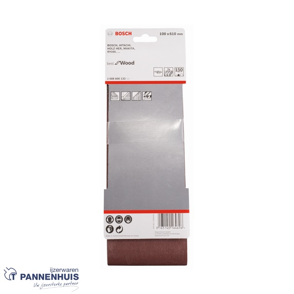 Bosch Schuurband X440 100x610 K150 BFW 3 St. - Afbeelding 2