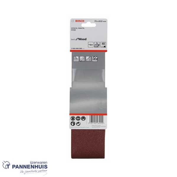 Bosch Schuurband X440 75x610 K 40 BFW 3 St. - Afbeelding 2