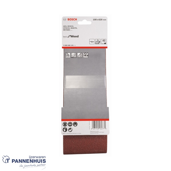 Bosch Schuurband X440 100x620 K 40 BFW 3 St. - Afbeelding 2