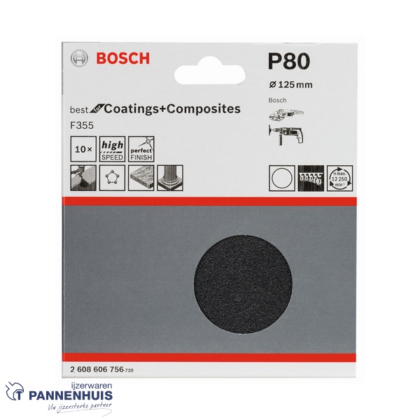 Bosch Schuurvel voor haakse slijper 125, K 80 10x - Afbeelding 2