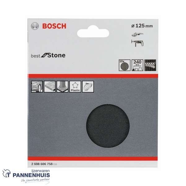 Bosch Schuurvel voor haakse slijper 125, K240 10x - Afbeelding 2