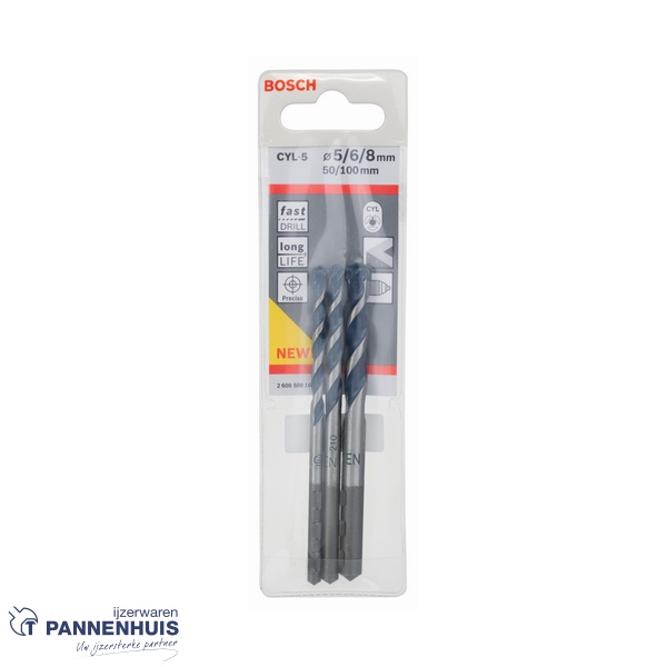 Bosch 3-delige set betonboor CYL-5 5, 6, 8 mm - Afbeelding 2