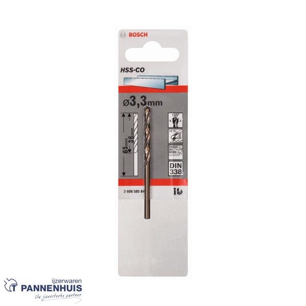 Bosch Metaalboor HSS-Co, DIN 338, 3,3 x 36 x 65 mm - Afbeelding 2