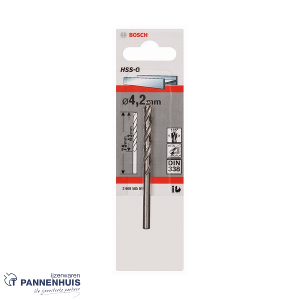 Bosch Metaalboor HSS-G, DIN 338, 4,2 x 43 x 75 mm - Afbeelding 2