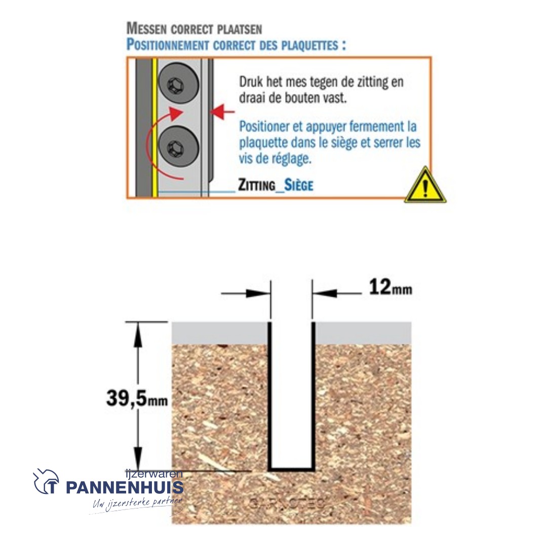 CMT Rechte groeffrees, HWM D=12 x 39,5mm L=90 S=8 Z1 - Afbeelding 3