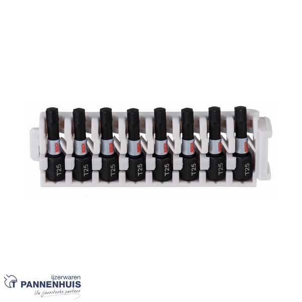 Bosch Torx slagschroefbit, T25, 25 mm, 8-delig
