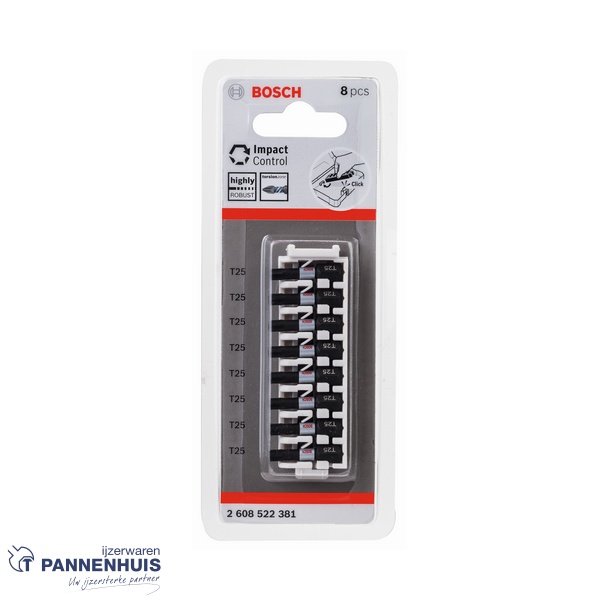 Bosch Torx slagschroefbit, T25, 25 mm, 8-delig - Afbeelding 2