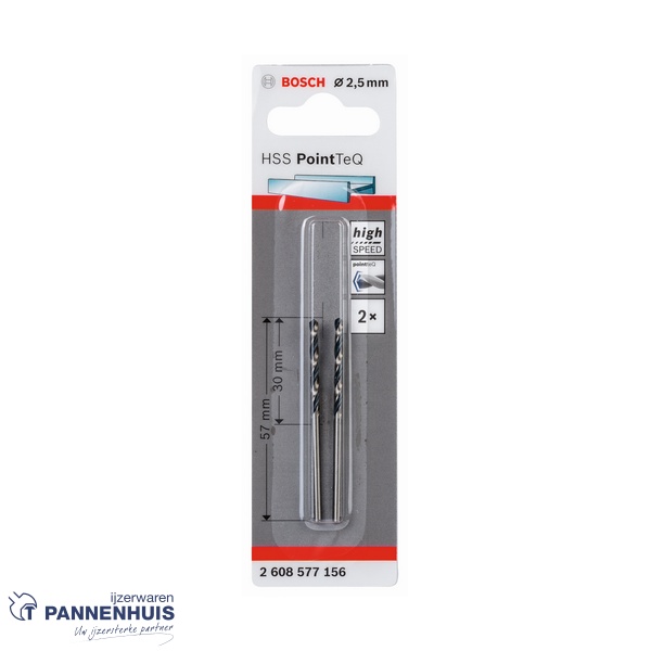 Bosch Spiraalboor HSS PointTeQ 2,5 mm (2 stuks) - Afbeelding 2