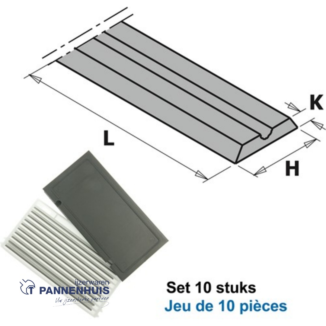 CMT Standaard wpl reserve mes HV10 L=82x5,5x1,1 Z=2 HWM 10 stuks