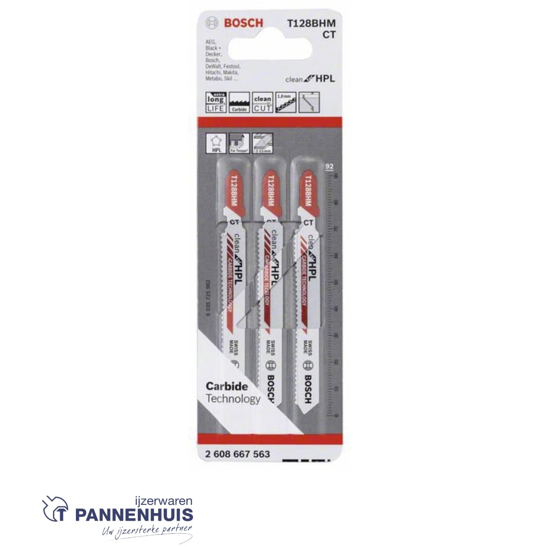 Bosch 3x Decoupeerzaagblad T128BHM Endurance for Laminate - Afbeelding 2