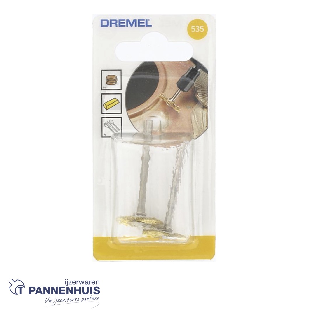 Dremel 535JA, Multipack Platte messing borstel, 2 stuks - Afbeelding 3