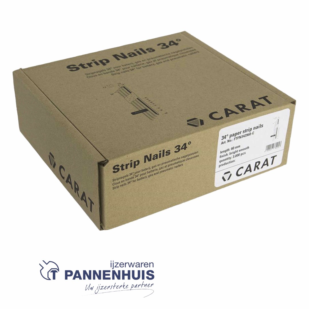 Carat 34° Nagel staal 3,1x90mm 2000st doos - Afbeelding 2