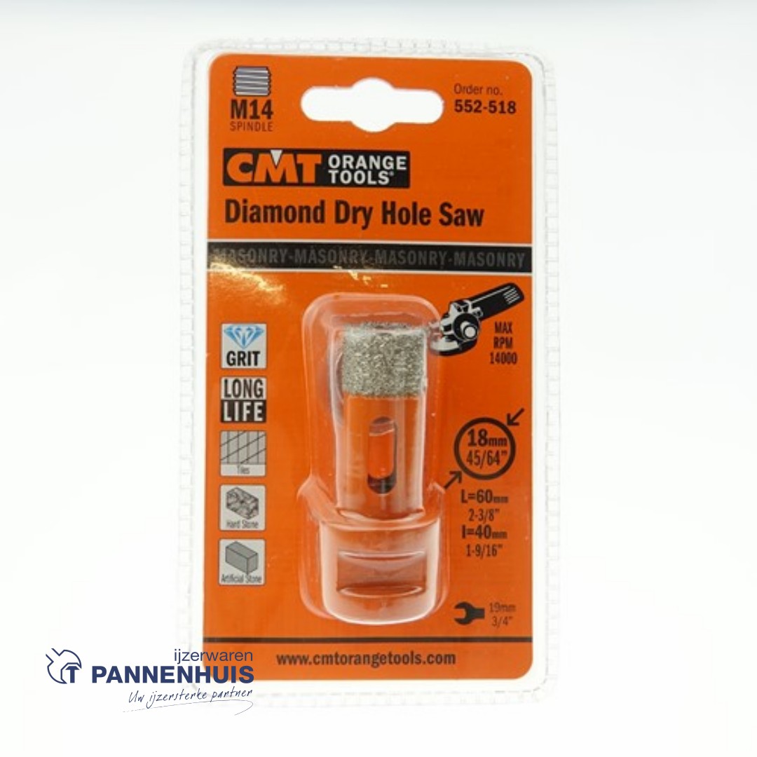 CMT Gatzaag voor extreem harde materialen D=18mm M14 - Afbeelding 3