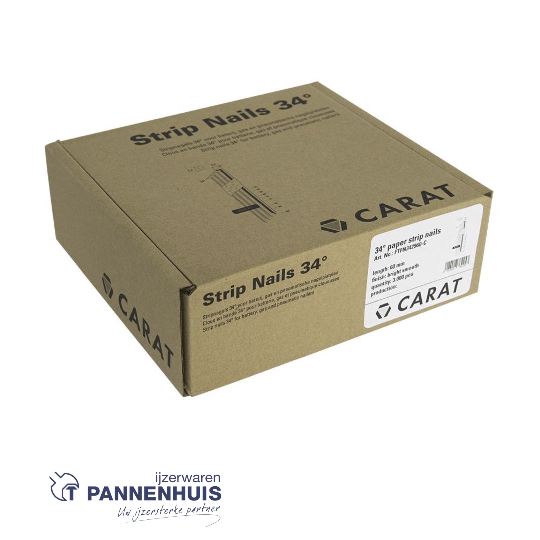 Carat 34° Nagel staal 3,1x83mm ring 2.000st doos - Afbeelding 2