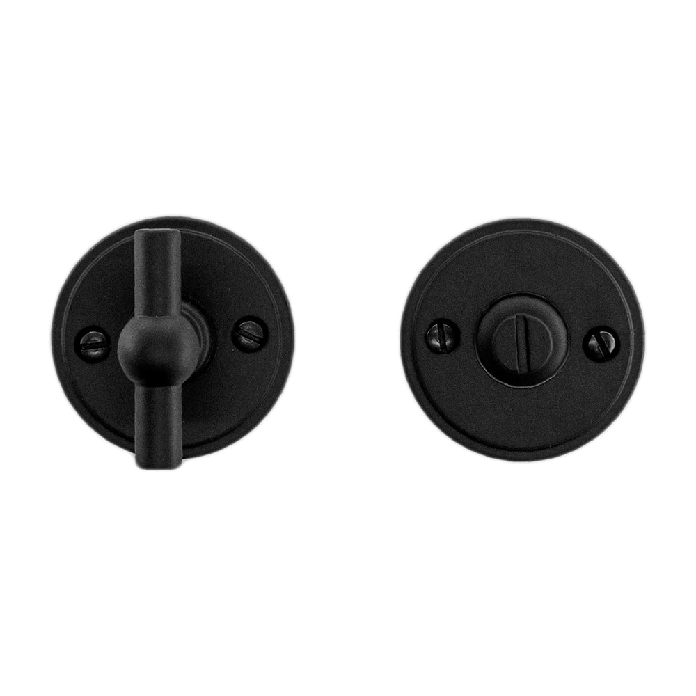WC Garnituur Rond Retro 48mm Plat PETANA Zwart Structuur