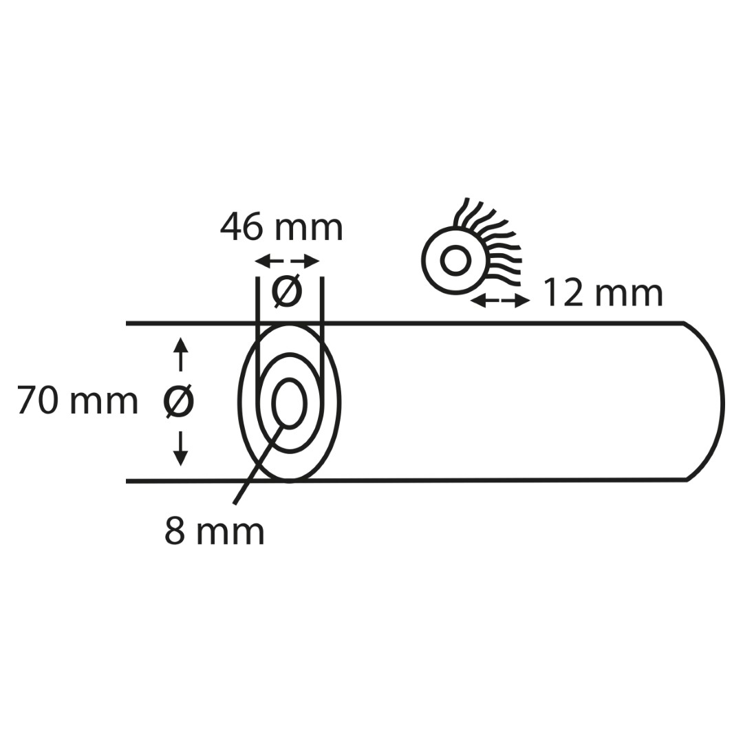 Copenhagen Pro muurverfroller perlon - 12 mm poolhoogte - 26 cm - wit/geel - Afbeelding 2