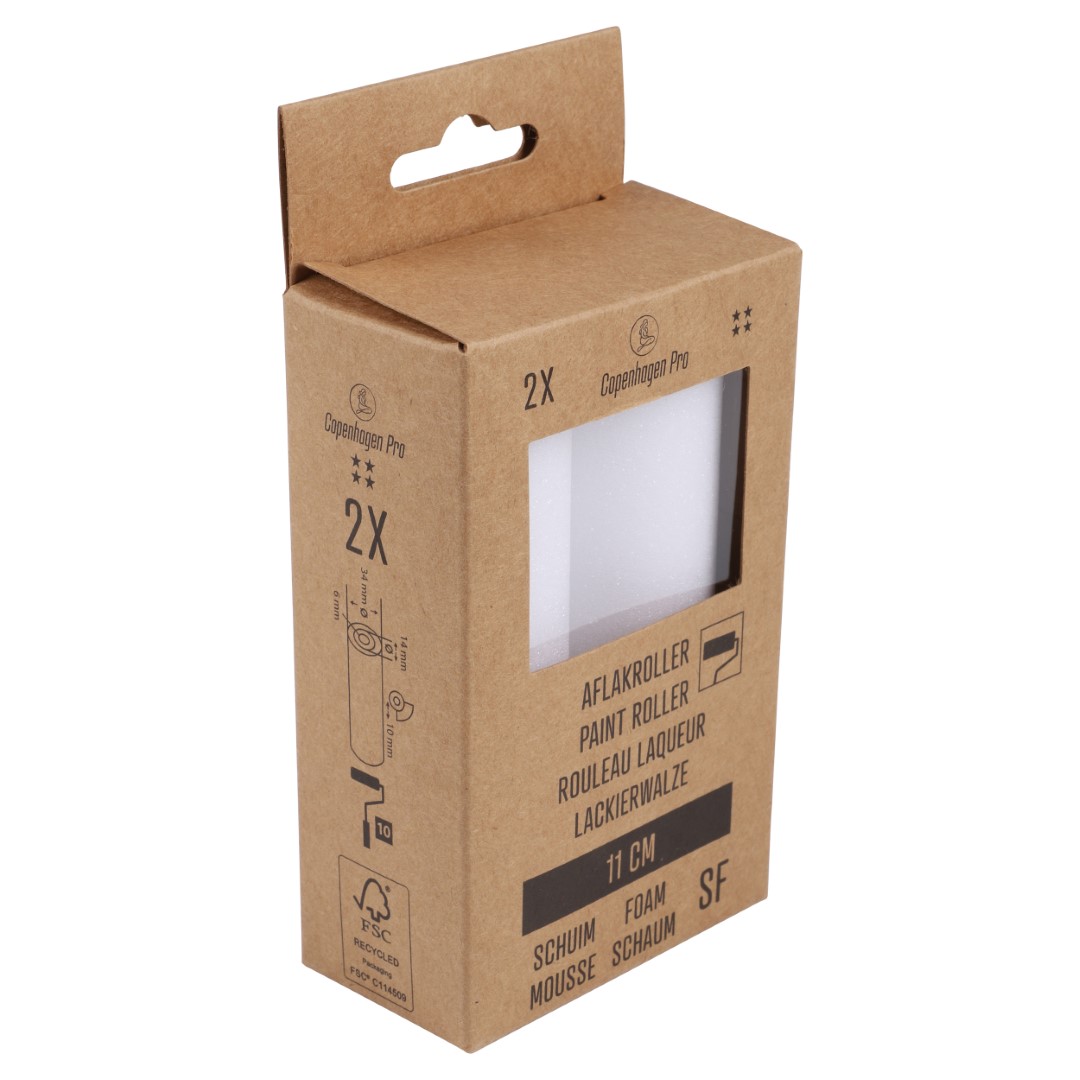 Copenhagen Pro aflakroller schuim superfijn - recht - 11 cm - wit (2 stuks) - Afbeelding 3