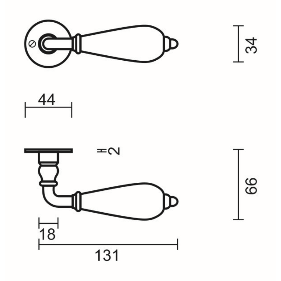Deurkruk Pro DECOR ROEST ROND R+NO KEY - Afbeelding 2