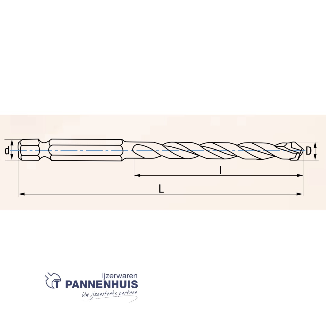 Izar E6.3 schacht universele boor - 1866 - 06,00 mm x L100 - Afbeelding 2