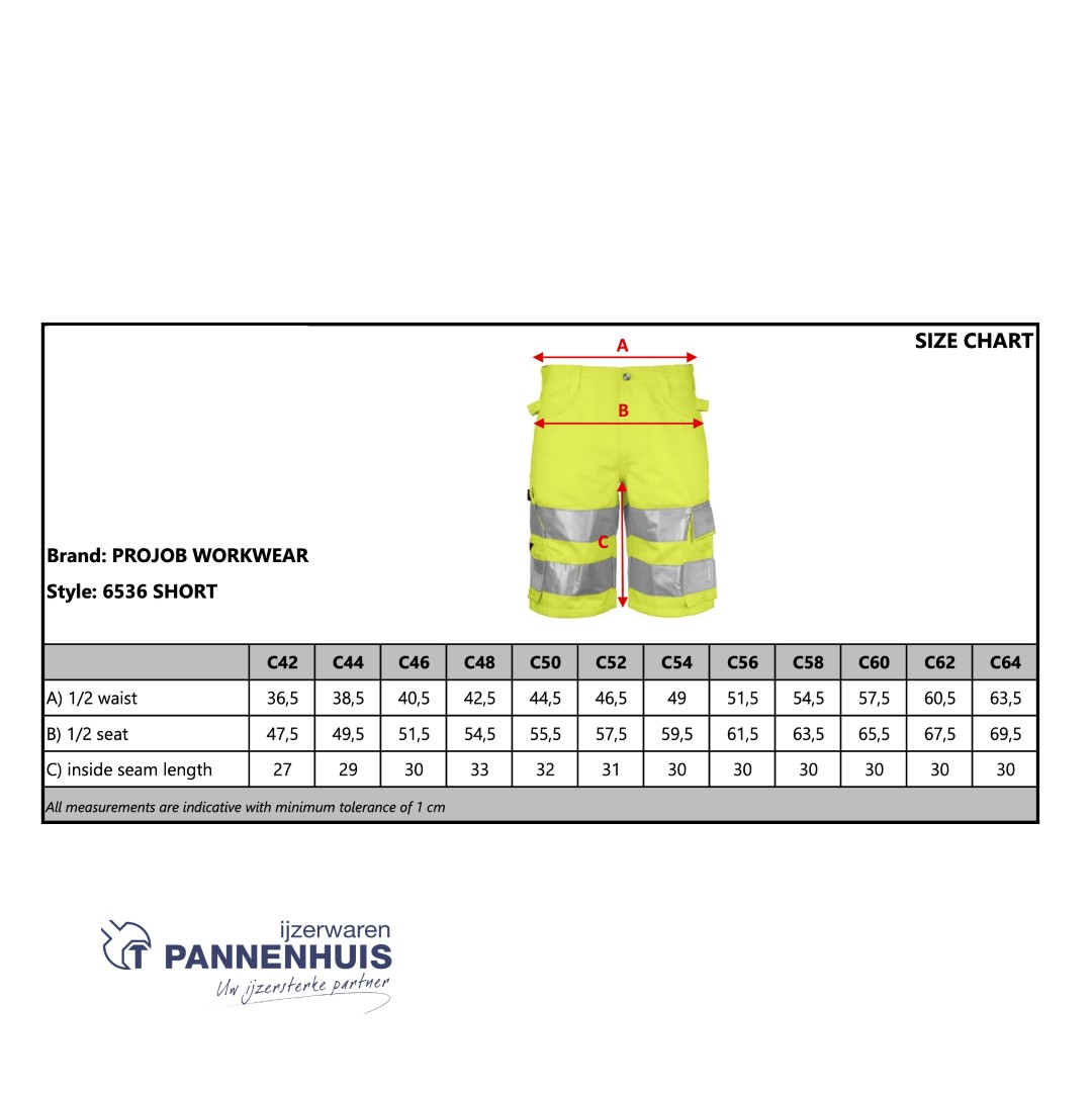 Signalisatieshort 6536-11 geel/zwart - Afbeelding 5