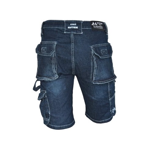 Werkshort jeansstrethstof Bendigo Dark Wash - Afbeelding 2
